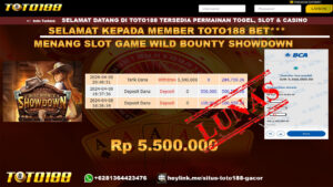 Bukti Jp KEmenangan Wild boundy showdown 8 april 2024