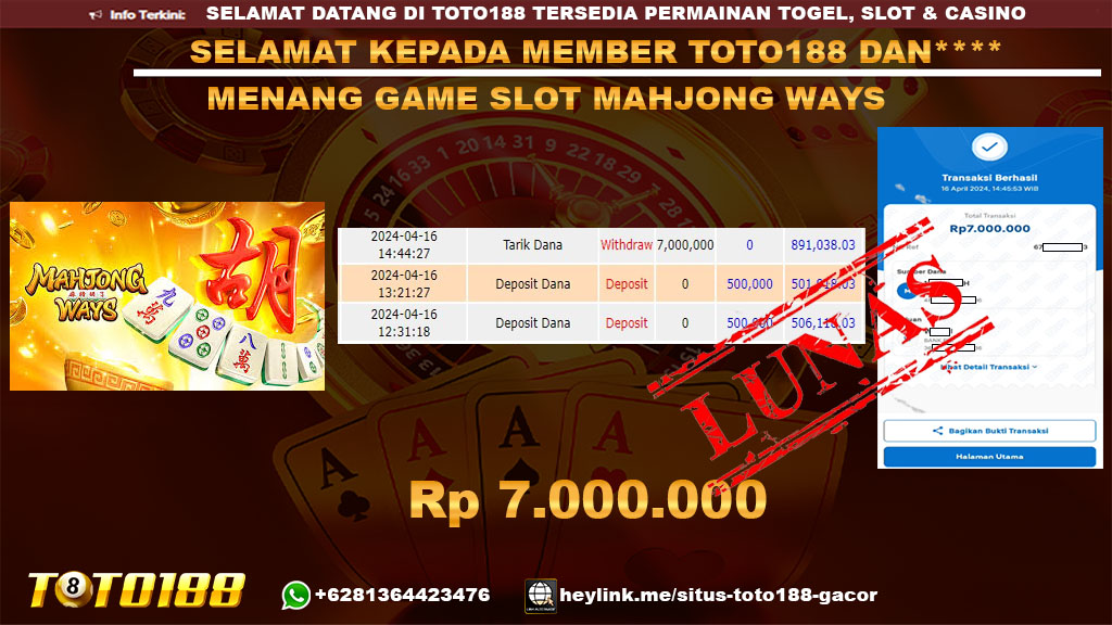 Bukti Jp Kemenangan Mahjong Ways 16 April 2024