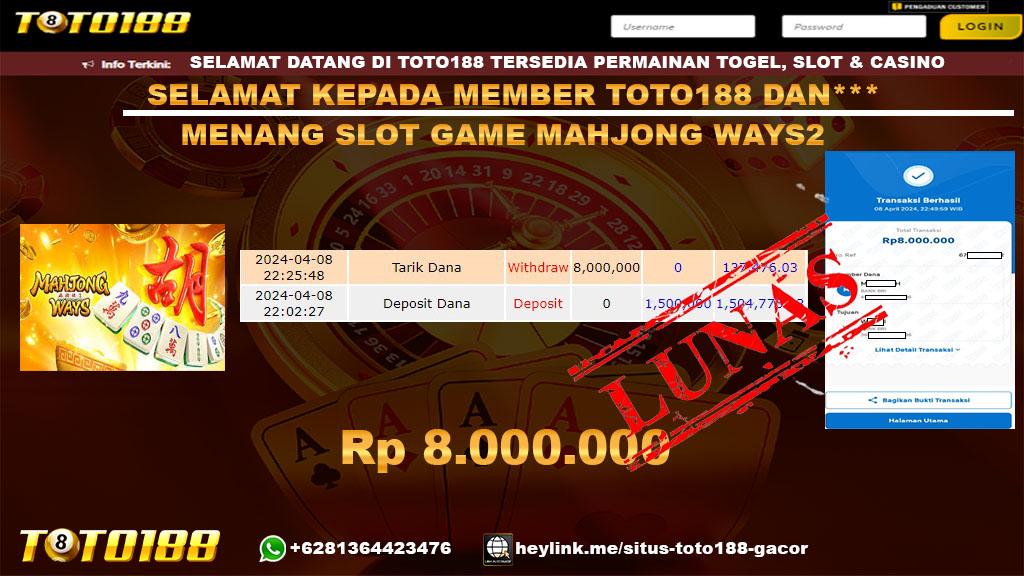 Bukti Jp Kemenangan Mahjong Ways 9 April 2024