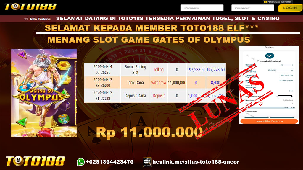 Bukti Jp Kemenangan Gates Of Olympus 13 April 2024