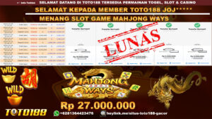 Bukti Jp kemenangan Mahjong ways toto188 16 april 2024