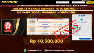 Bukti Jp Kemenangan Togel Pasaran Hongkong Toto188 05 April 2024