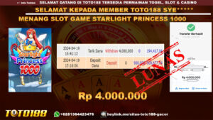 Bukti Jp Kemenangan Starlight Princess 1000 19 April 2024