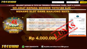 Bukti Jp kemenangan Mahjong ways toto188 12 April 2024