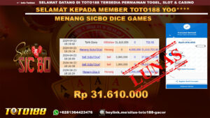 Bukti Jp Kemenangan Sicbo Dice 23 April 2024