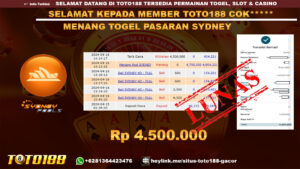 Bukti Jp Kemenangan Togel Pasaran Syddeny Toto188 16 April 2024