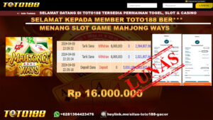 Bukti jp Kemenangan Slot Game Mahjong Ways 9 April 2024