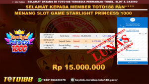 Bukti Jp Kemenangan Starlight Princess 1000 27 april 2024
