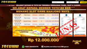 Bukti Jp Kemenangan Mahjong Ways Toto188 08 April 2024