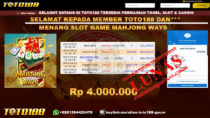 Bukti Jp Kemenangan Mahjong Ways Toto188 12 April 2024