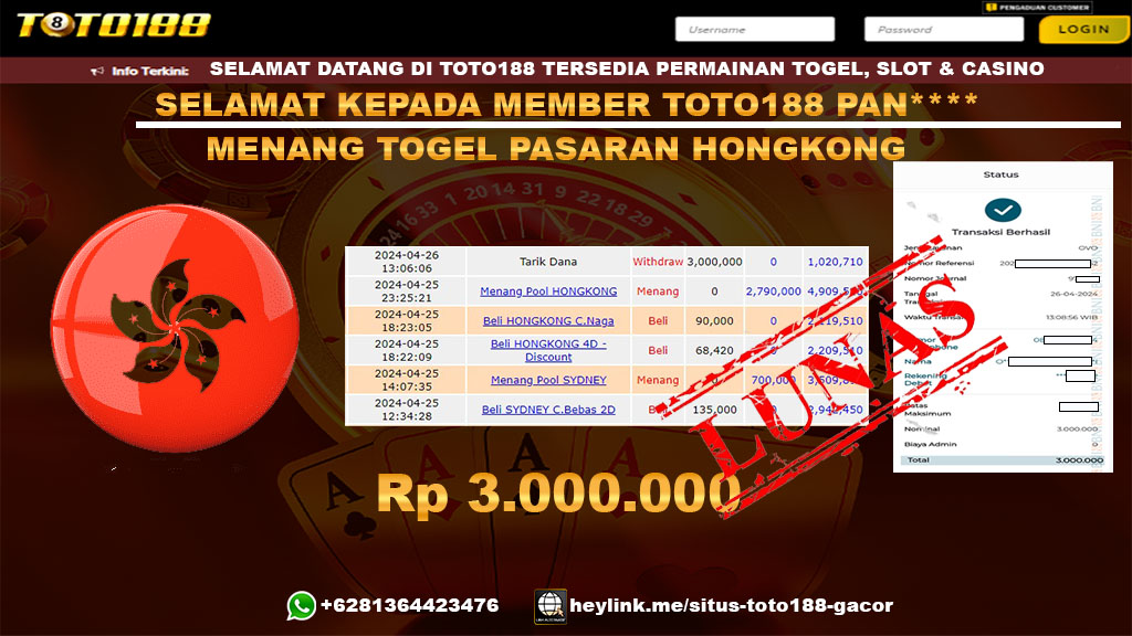 Bukti jp kemenangan togel pasaranhongkong 26 april 2024