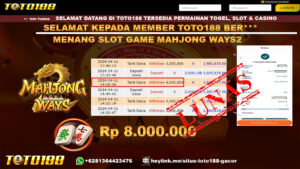 Bukti Jp Kemenangan Mahjong Ways Toto188 11 April 2024