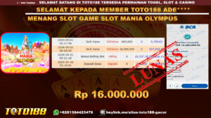 Bukti Jp Kemenangan Slot game slot mania olympus 01 mei 2024