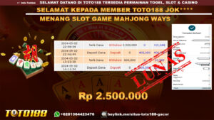 Bukti Jp Kemenangan Mahjong Ways 02 Mei 2024