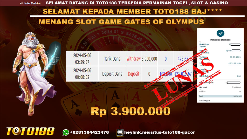 Bukti jp kemenangan gates of olympus 6 mei 2024