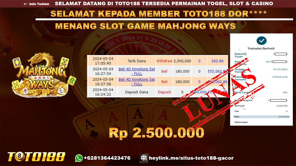 Bukti Jp Kemenangan Mahjong ways 4 mei 2024