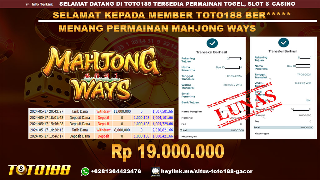 Bukti jp kemenangan mahjong ways 17 mei 2024