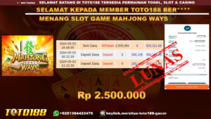 Bukti jp kemenangan slot game mahjong ways 3 mei 2024