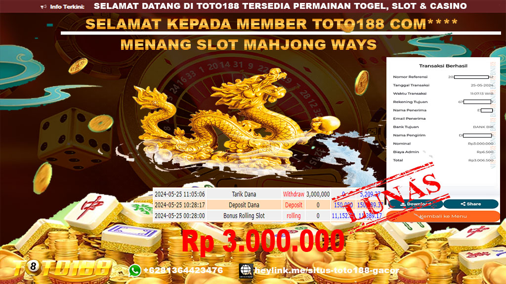 Bukti jp kemenangan mahjong ways 25 mei 2024