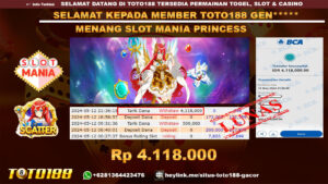 Bukti jp kemenangan slot mania princess 12 mei 2024