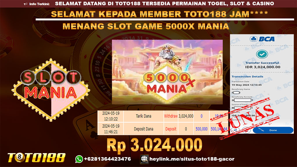 Bukit jp kemenangan slot gmae 5000x mania 19 mei 2024