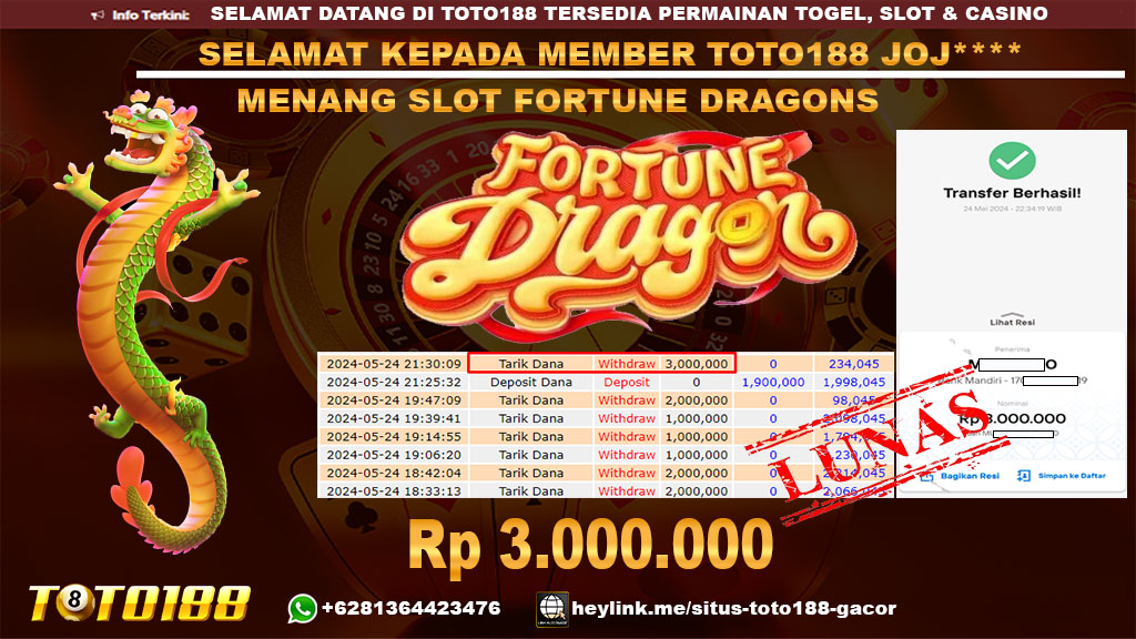 Bukti jp kemenangan slot fortune dragons 24 mei 2024