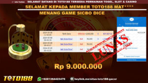 Bukti jp kemenangan sicbo dice 5 mei 2024