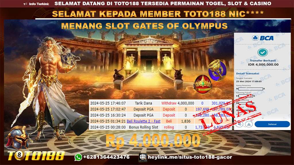 Bukti jp kemenangan gates of olympus 25 mei 2024