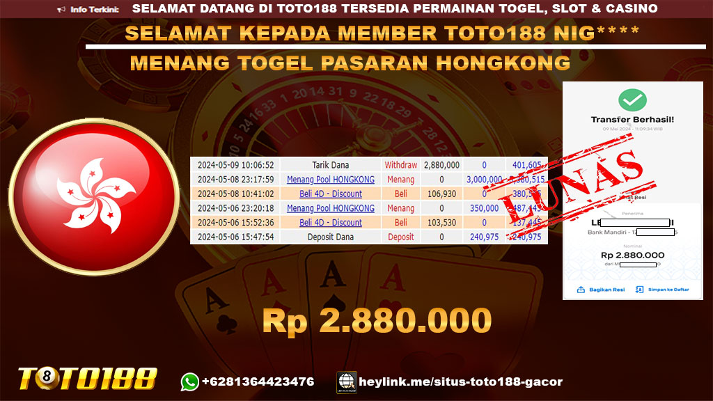 Bukti jp kemenangan Togel pasaran hongkong 9 mei 2024