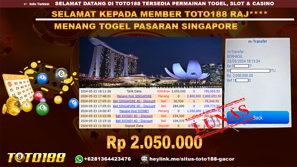 Bukti Jp kemenangan Togel pasaran singapore 23 mei 2024
