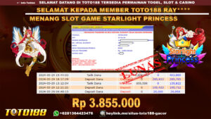 Bukti jp kemenangan slot game starlight princess 29 mei 2024