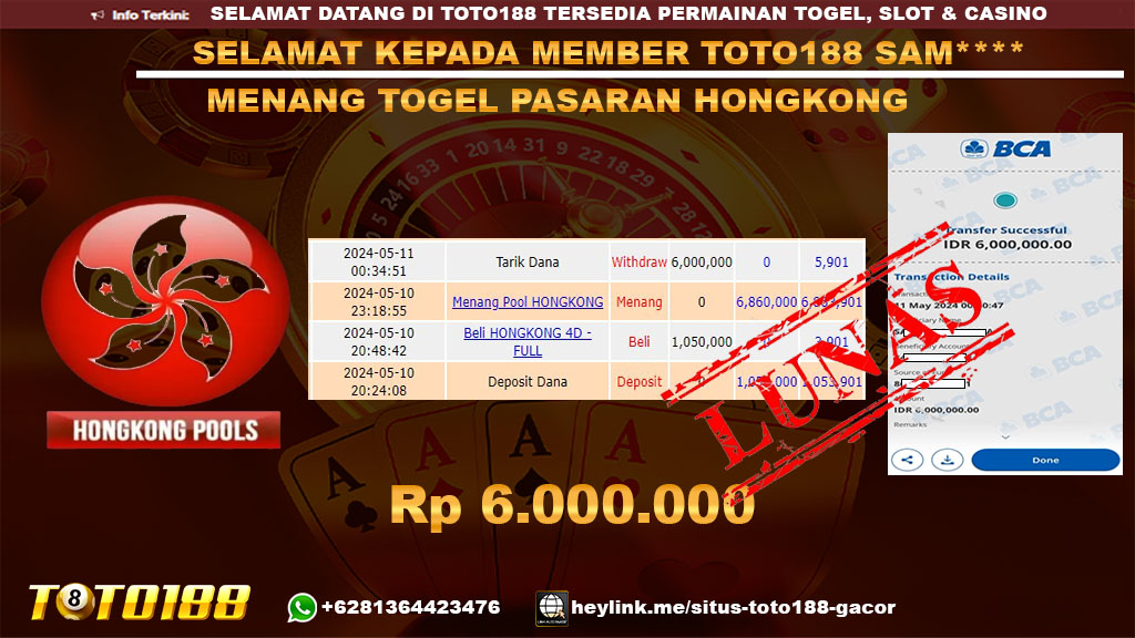 Bukti Jp Kemenangan Togel Pasaran Hongkong 11 mei 2024