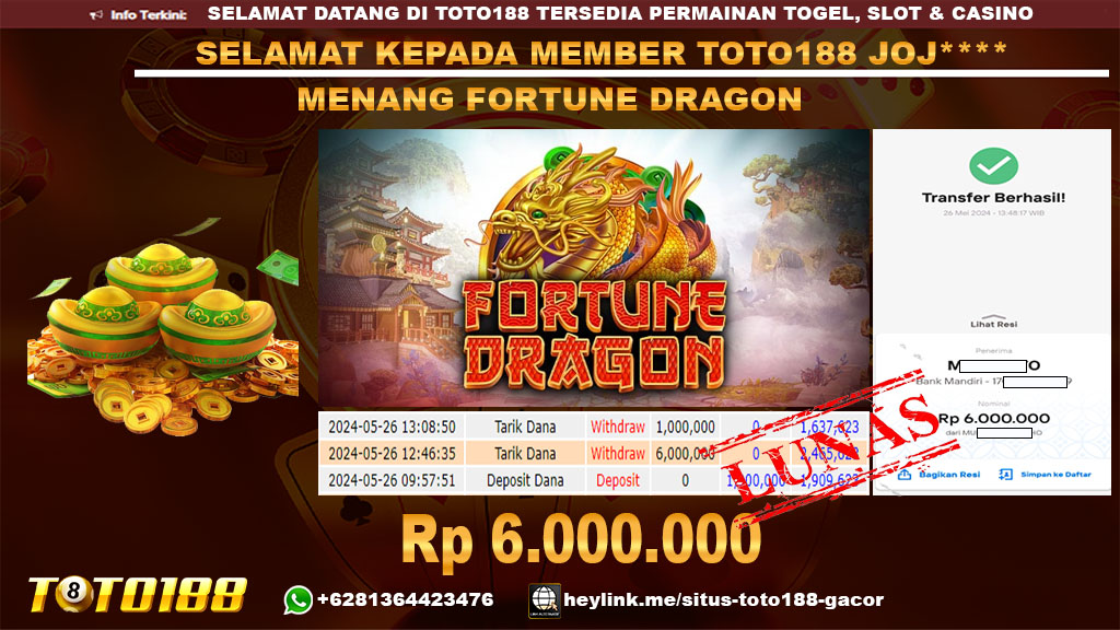 Bukti jp kemenangan slot fortune dragon 26 mei 2024