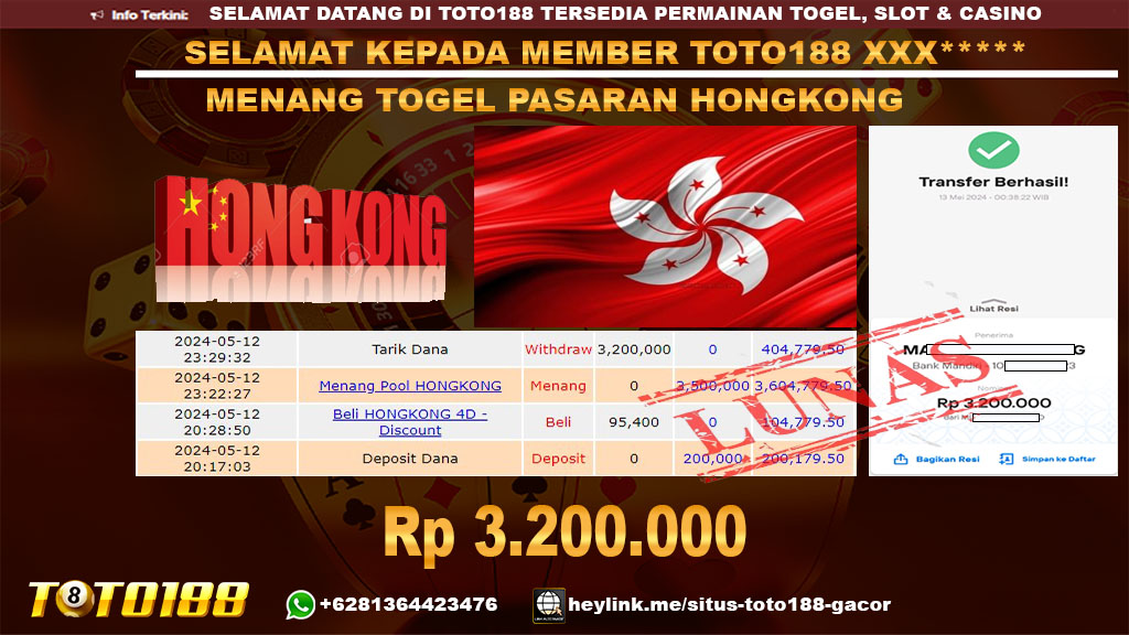 Bukti jp kemenangan togel pasaran hongkong 12 mei 2024