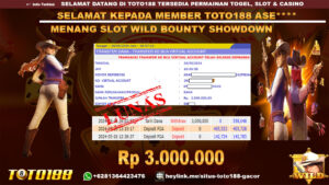 Bukti jp kemenangan slot wild bounty showdown 26 mei 2024