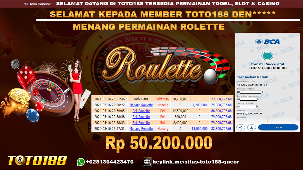 Bukti jp kemenangan permainan roulette 16 mei 2024