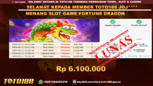 Bukti jp kemenangan slot game fortune dragon 11 mei 2024