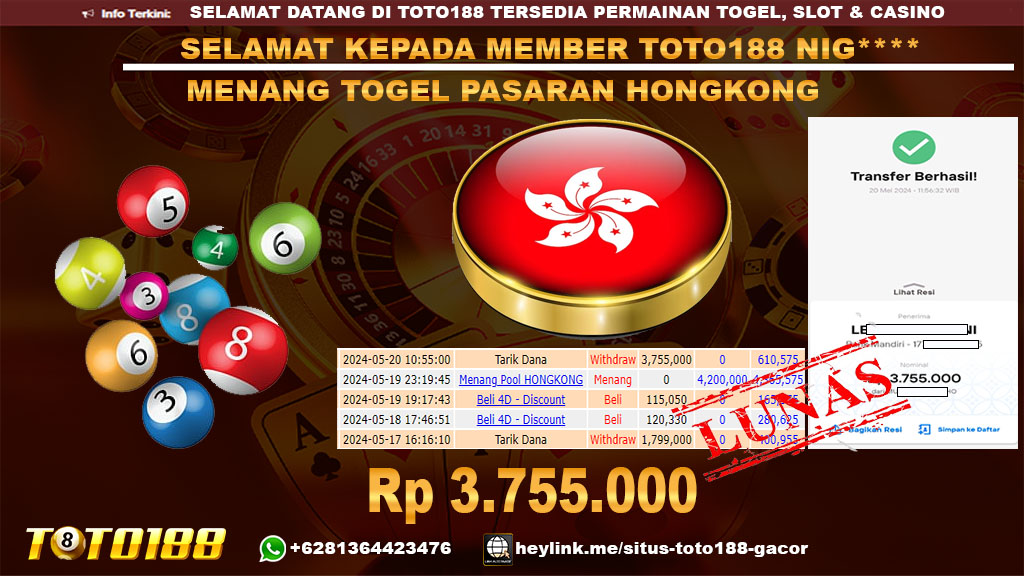 Bukti jp kemenangan togel pasaran hongkong 20 mei 2024