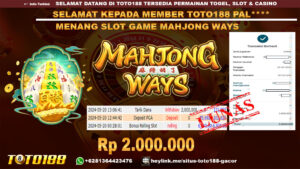 Bukti jp kemenangan slot game mahjong ways 20 mei 2024