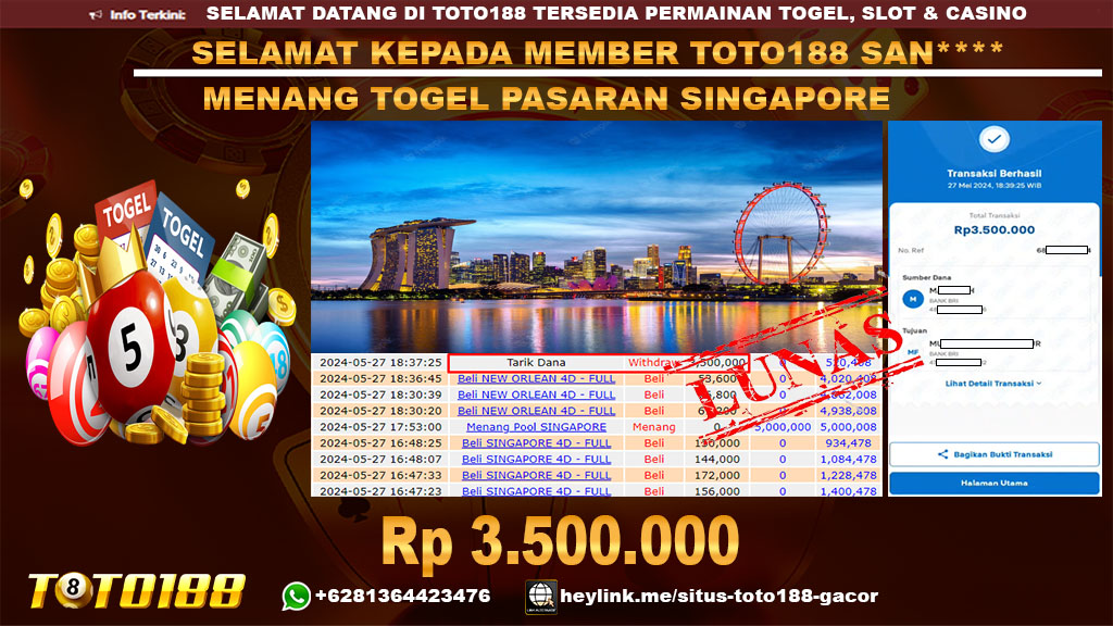 bukti jp kemenangan togel pasaran singaproe 27 mei 2024