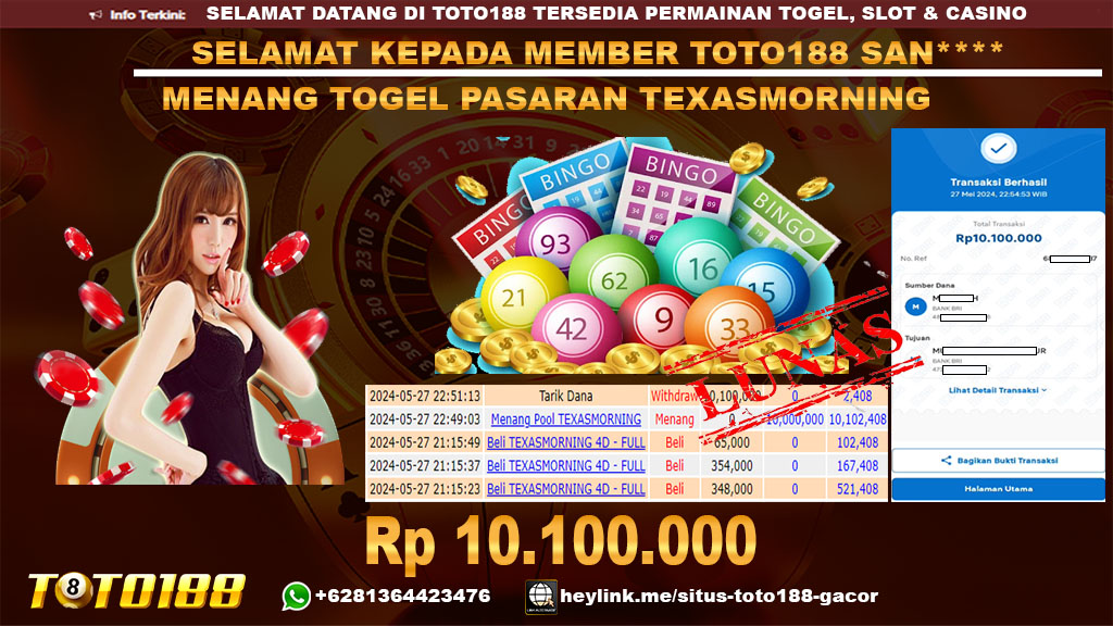 Bukti jp kemenangan togel pasaran texasmorning 27 mei 2024
