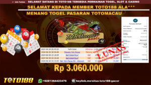 Bukti jp kemenangan togel pasaran totomacau 8 juni 2024