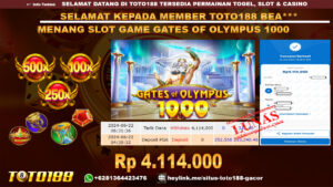 Bukti jp kemenangan slot game gates of olympus 1000 22 juni 2024