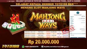 Bukti jp kemenangan slot mahjong ways 11 juni 2024