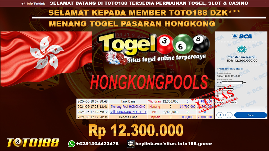Bukti jp kemenangan togel pasaran hongkong 18 juni 2024