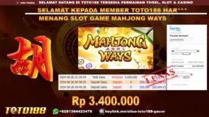 Bukti jp kemenangan slot game mahjong ways 26 Juni 2024