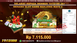 Bukti jp kemenangan slot game mahjong ways2 16 juni 2024