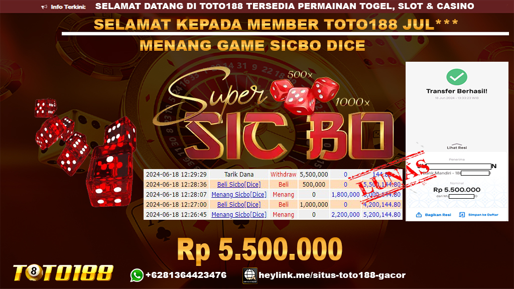 Bukti jp kemenangan game sicbodice 18 juni 2024