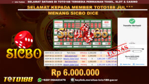 Bukti jp kemenangan game sicbo dice 21 juni 2024
