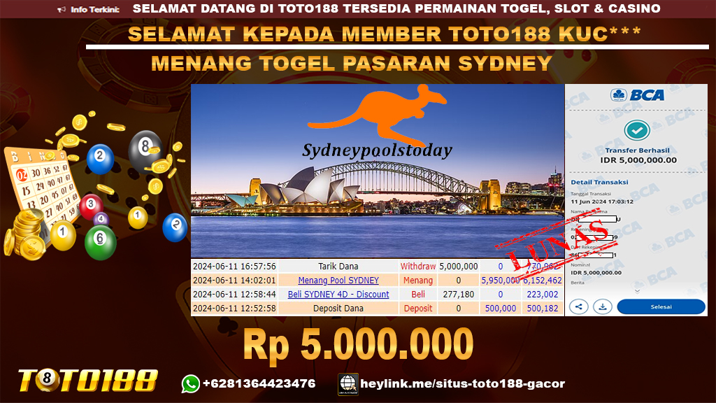 Bukti jp kemenangan togel pasaran sydney 11 juni 2024